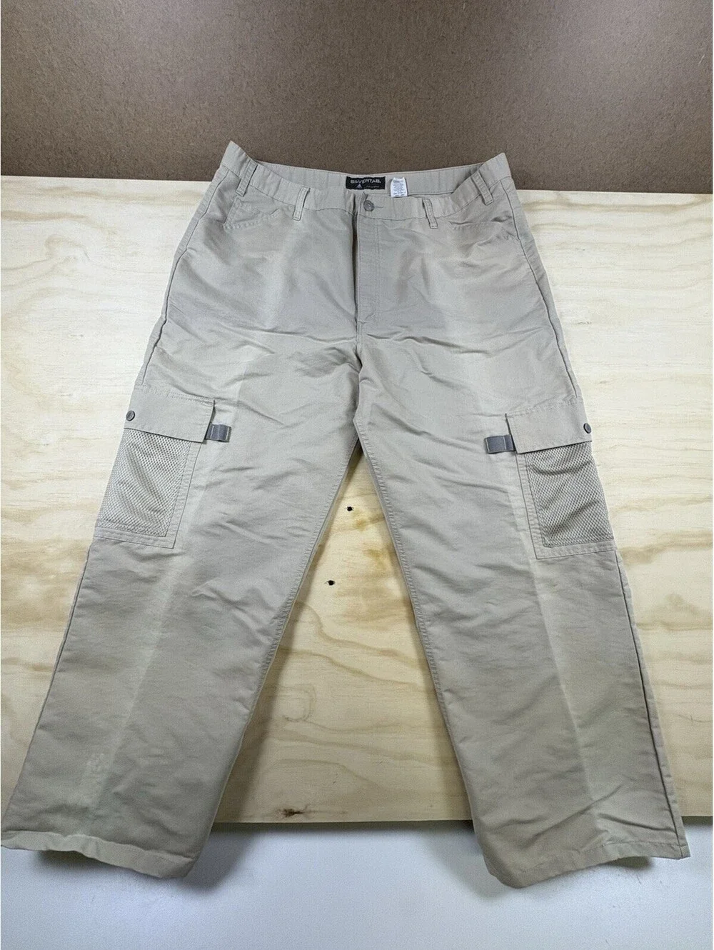 Vintage Levis Silvertab Pants Mens 42x30 Brown Khaki Cargo Baggy Wide Skater Y2K